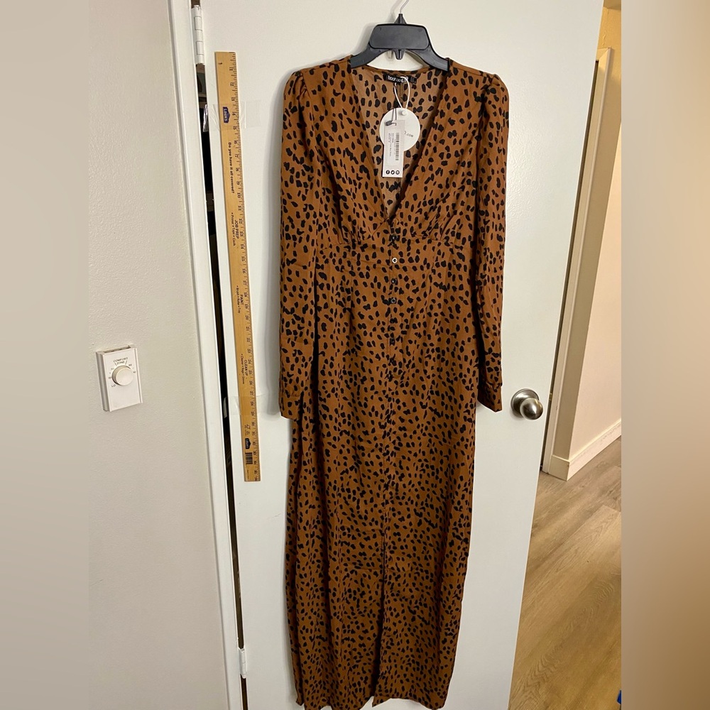 Boohoo Tall Leopard Print Maxi - 6